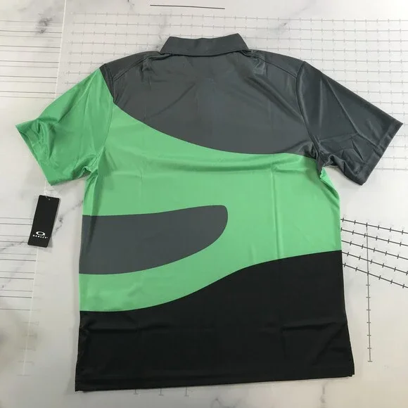 Oakley Golf Shirt Mens Large Green Reduct Polo Hydrolix Virulent FOA404357X - Picture 7 of 11